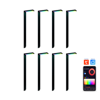 Outdoor Landscape Lighting LED 12V Low Voltage CDPSR58 4x/8x/12x Package Wi-Fi Smart RGBCW 3W Stainless Steel Directional Pathway Light LED 12V Low Voltage Bollard Landscape Lighting Black 8 Pack