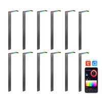 Outdoor Landscape Lighting LED 12V Low Voltage CDPSR58 4x/8x/12x Package Wi-Fi Smart RGBCW 3W Stainless Steel Directional Pathway Light LED 12V Low Voltage Bollard Landscape Lighting Stainless Steel 12 Pack