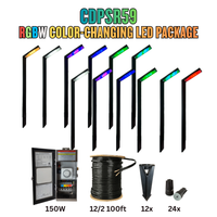 Outdoor Landscape Lighting LED 12V Low Voltage RGBW Color Changing LED Holiday Package: (12) Spotlight or (12) Path Lights with Wires and Connectors CDPSR59 Black Stainless Steel 3W LED Path Lights