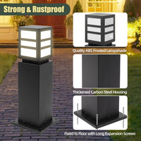 Outdoor Landscape Lighting LED 12V Low Voltage CPLA17 120V Line Voltage E26/E27 Socket 60W Carbon Steel Modern Outdoor Square Bollard Light IP65 Outdoor Rated