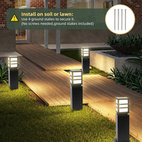 Outdoor Landscape Lighting LED 12V Low Voltage CPLA17 120V Line Voltage E26/E27 Socket 60W Carbon Steel Modern Outdoor Square Bollard Light IP65 Outdoor Rated