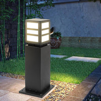 Outdoor Landscape Lighting LED 12V Low Voltage CPLA17 120V Line Voltage E26/E27 Socket 60W Carbon Steel Modern Outdoor Square Bollard Light IP65 Outdoor Rated