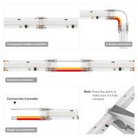 Outdoor Landscape Lighting LED 12V Low Voltage 5-Pack SLD 3-Pin Low-Voltage for CCT COB Dotless Strip Light Connectors 10mm and 12mm