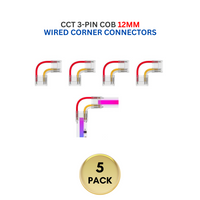 Outdoor Landscape Lighting LED 12V Low Voltage 5-Pack SLD 3-Pin Low-Voltage for CCT COB Dotless Strip Light Connectors 10mm and 12mm 12mm 3-Pin Wired Corner Connector