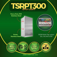 Outdoor Landscape Lighting LED 12V Low Voltage TSRPT300 300W Multi Tap Low Voltage Transformer with Photocell and Manual Dial Timer IP65 Waterproof