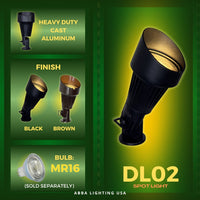 Outdoor Landscape Lighting LED 12V Low Voltage DL02 4x/8x/12x Package 12V Low Voltage Waterproof LED Outdoor Aluminum Spotlight Directional Lighting with MR16 5W 3000K Bulb