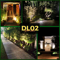 Outdoor Landscape Lighting LED 12V Low Voltage DL02 12V Low Voltage LED Landscape Spotlight | Waterproof Aluminum Outdoor Directional Light with MR16 Socket
