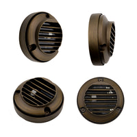 Outdoor Landscape Lighting LED 12V Low Voltage DL02B G4 Solid Brass Round Surface Mount Grilled Deck Light Low Voltage Landscape Lighting