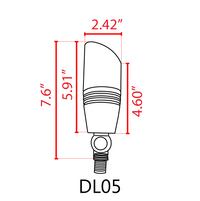 Outdoor Landscape Lighting LED 12V Low Voltage DL05 30 Pack 12V Low Voltage LED Smooth Bullet Directional Outdoor Aluminum Spotlight with 5W 3000K Bulb