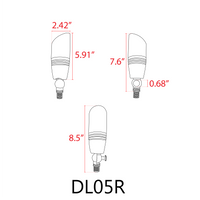 Outdoor Landscape Lighting LED 12V Low Voltage DL05R 8W RGBCW Cast Aluminum 12V AC/DC Low Voltage Integrated LED Smooth Bullet Directional Outdoor Spotlight IP65