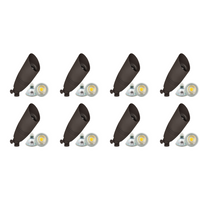 Outdoor Landscape Lighting LED 12V Low Voltage DL05 4x/8x/12x Package 12V Low Voltage LED Smooth Bullet Directional Outdoor Aluminum Spotlight with MR16 5W 3000K Bulb Brown 8 Pack