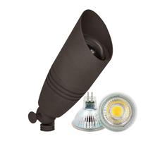 Outdoor Landscape Lighting LED 12V Low Voltage DL05 4x/8x/12x Package 12V Low Voltage LED Smooth Bullet Directional Outdoor Aluminum Spotlight with MR16 5W 3000K Bulb