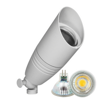 Outdoor Landscape Lighting LED 12V Low Voltage DL05 4x/8x/12x Package 12V Low Voltage LED Smooth Bullet Directional Outdoor Aluminum Spotlight with MR16 5W 3000K Bulb