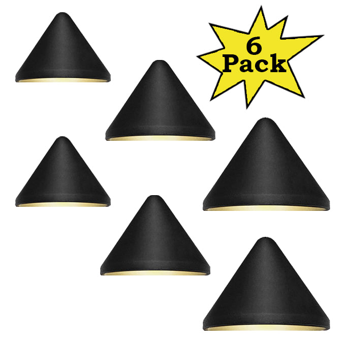 Outdoor Landscape Lighting LED 12V Low Voltage DLA07 6-Pack 2W Low Voltage 2700K Warm White Integrated LED Outdoor Deck Down Lights Package, 12V LED Step Patio Landscape Lights