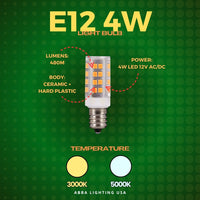 Outdoor Landscape Lighting LED 12V Low Voltage E12 4W SMD 12V Low Voltage LED Light Bulbs Dimmable Energy Saving Light Bulb