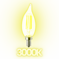 E12 3W LED Filament Candelabra Shape Dimmable Energy Saving 12V Low Voltage Light Bulb - Warm White 3000K / Single