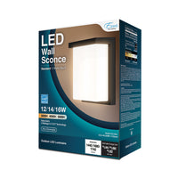 Outdoor Landscape Lighting LED 12V Low Voltage LED Wall Sconce Light 3CCT Selectable 3000K/4000K/5000K Integrated LED 3 Watts Selectable 12W/14W/16W Line Voltage 120V-277V AC IP66 Waterproof