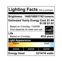 Outdoor Landscape Lighting LED 12V Low Voltage LED Wall Sconce Light 3CCT Selectable 3000K/4000K/5000K Integrated LED 3 Watts Selectable 12W/14W/16W Line Voltage 120V-277V AC IP66 Waterproof