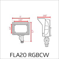Outdoor Landscape Lighting LED 12V Low Voltage FLARGBCW20 12V Low Voltage 20W RGBCW Integrated LED Outdoor Landscape Lighting Bronze Aluminum Floodlight