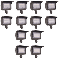 Outdoor Landscape Lighting LED 12V Low Voltage FLACCT40 4x/8x/12x Package Bronze Aluminum 3CCT 20W-40W Integrated LED 12V Low Voltage Outdoor Landscape Lighting Floodlight 12 Pack