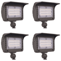 Outdoor Landscape Lighting LED 12V Low Voltage FLACCT40 4x/8x/12x Package Bronze Aluminum 3CCT 20W-40W Integrated LED 12V Low Voltage Outdoor Landscape Lighting Floodlight 4 Pack