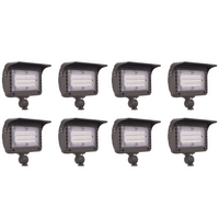 Outdoor Landscape Lighting LED 12V Low Voltage FLACCT40 4x/8x/12x Package Bronze Aluminum 3CCT 20W-40W Integrated LED 12V Low Voltage Outdoor Landscape Lighting Floodlight 8 Pack