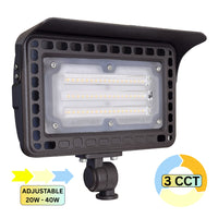 Outdoor Landscape Lighting LED 12V Low Voltage FLACCT40 Bronze Aluminum 3CCT 40W Integrated LED 12V Low Voltage Outdoor Landscape Lighting Floodlight