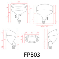 Outdoor Landscape Lighting LED 12V Low Voltage FPB03 4x/8x/12x Package Brass Oval LED Directional Floodlight Adjustable Lighting 12V Low Voltage with G4 3W 3000K Bulb