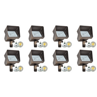 Outdoor Landscape Lighting LED 12V Low Voltage FPB05 4x/8x/12x Package Cast Brass Rectangular LED 12V Low Voltage Directional Floodlight Adjustable Landscape Lighting with MR16 5W 3000K Bulb 8 Pack