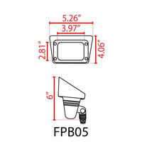 Outdoor Landscape Lighting LED 12V Low Voltage FPB05 Cast Brass Rectangular LED 12V Low Voltage Directional Floodlight Adjustable Landscape Lighting MR16 Socket
