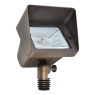 FPB05 Cast Brass Rectangular LED 12V Low Voltage Directional Floodlight Adjustable Landscape Lighting MR16 Socket - 5W 2700K Soft White