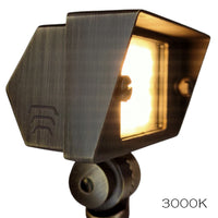 Outdoor Landscape Lighting LED 12V Low Voltage FPBCC04 4x/8x/12x Package Cast Brass 3CCT Adjustable 2W-7W Rectangular Built-In LED Floodlight 12V Low Voltage Fixture