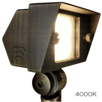 Outdoor Landscape Lighting LED 12V Low Voltage FPBCC04 4x/8x/12x Package Cast Brass 3CCT Adjustable 2W-7W Rectangular Built-In LED Floodlight 12V Low Voltage Fixture