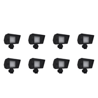 Outdoor Landscape Lighting LED 12V Low Voltage FPBCC04 4x/8x/12x Package Cast Brass 3CCT Adjustable 2W-7W Rectangular Built-In LED Floodlight 12V Low Voltage Fixture Dark Brass 8 Pack