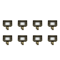 Outdoor Landscape Lighting LED 12V Low Voltage FPBCC04 4x/8x/12x Package Cast Brass 3CCT Adjustable 2W-7W Rectangular Built-In LED Floodlight 12V Low Voltage Fixture Natural Brass 8 Pack