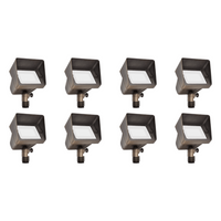 Outdoor Landscape Lighting LED 12V Low Voltage FPBCC05 4x/8x/12x Package Cast Brass 3CCT Adjustable 3W-10W Rectangular Built-In LED Floodlight 12V Low Voltage Fixture 8 Pack