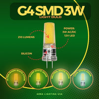 Outdoor Landscape Lighting LED 12V Low Voltage G4 2W/3W Bi Pin Non-Dimmable LED Capsule 12V Low Voltage Bulb Energy Efficient Light IP65 Waterproof 3W AC