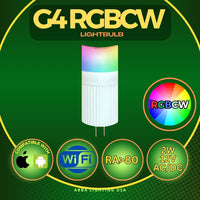 Outdoor Landscape Lighting LED 12V Low Voltage 2W G4 RGBCW Smart Wi-Fi 12V Low Voltage LED Light Bulbs Dimmable Energy Saving