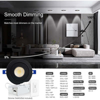 Outdoor Landscape Lighting LED 12V Low Voltage LED Canless Recessed Light 4x/8x/12x Package 9W 4 inch Gimbal 5CCT Dimmable Adjustable Directional Retrofit Eyeball Lighting with Jbox ETL Rated