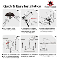 Outdoor Landscape Lighting LED 12V Low Voltage LED Canless Recessed Light 4 inch Gimbal 5CCT Dimmable Adjustable Directional Retrofit Eyeball Lighting with Jbox ETL Rated
