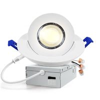 Outdoor Landscape Lighting LED 12V Low Voltage LED Canless Recessed Light 4x/8x/12x Package 9W 4 inch Gimbal 5CCT Dimmable Adjustable Directional Retrofit Eyeball Lighting with Jbox ETL Rated