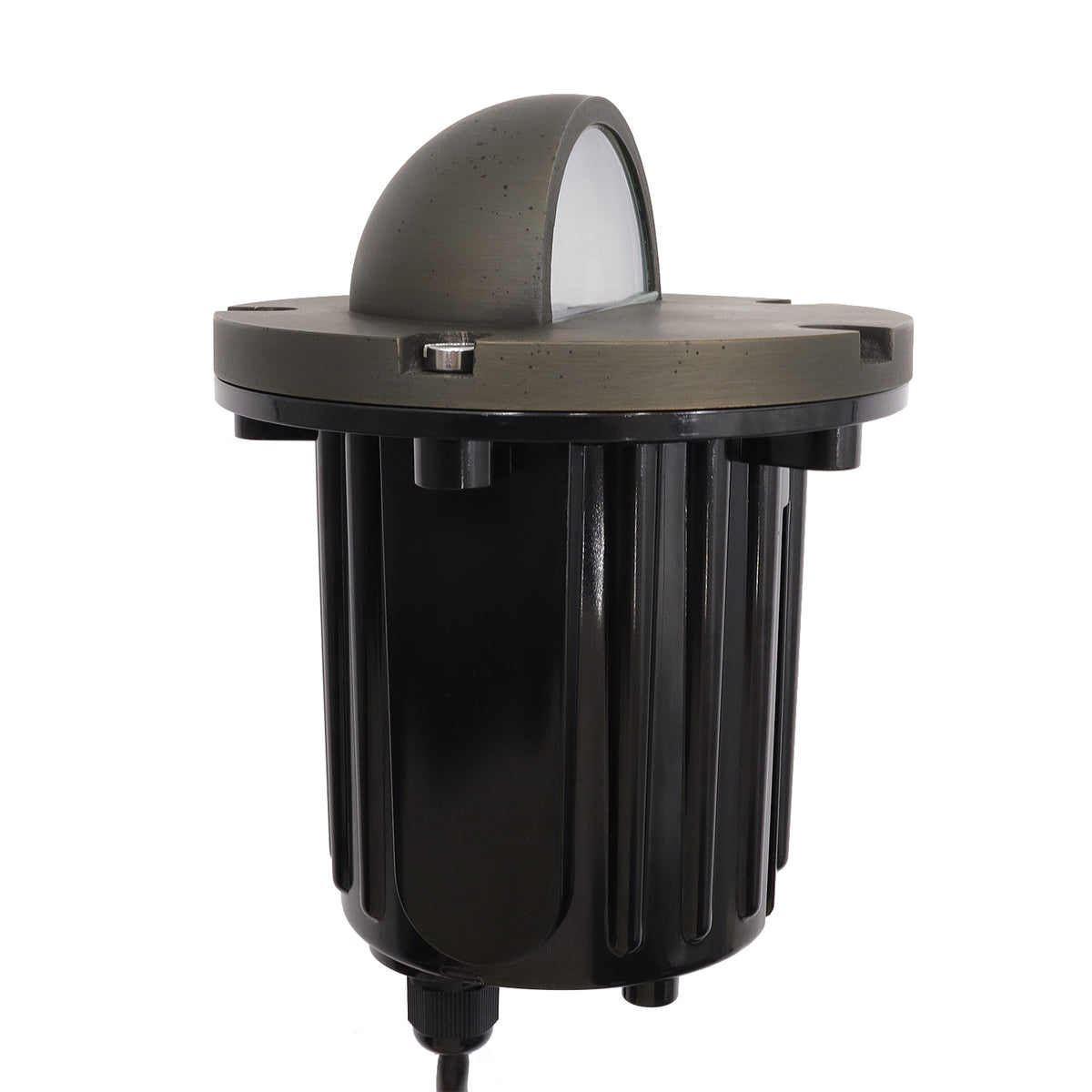 Outdoor Landscape Lighting LED 12V Low Voltage IGL18B MR16 PVC and Solid Brass Half-Moon In-Ground Well Light Low Voltage Landscape Lighting