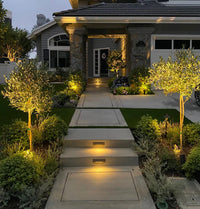 Outdoor Landscape Lighting LED 12V Low Voltage STB16 2W LED Cast Brass Surface Mounted Slim Horizontal Outdoor & Indoor Brass 7.37