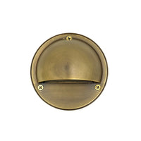 Outdoor Landscape Lighting LED 12V Low Voltage STBP06 Rein Cast Brass Round Half Moon Step Deck Light Low Voltage Outdoor Landscape Lighting Antique Brass