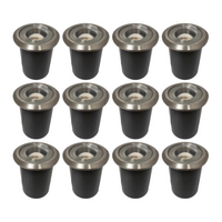 Outdoor Landscape Lighting LED 12V Low Voltage KL201 4x/8x/12x Package 12V 2700K Warm White Integrated 3W LED AC/DC Stainless Steel Well Light Low Voltage Landscape Lighting 12 Pack