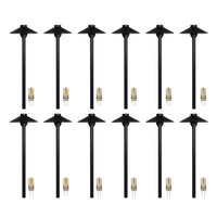 Outdoor Landscape Lighting LED 12V Low Voltage KL309 4x/8x/12x Package 12V G4 3W 2700K LED AC/DC Aluminum Low Voltage Landscape Lighting Large Hat Path Light G4 Black 12 Pack