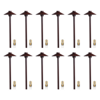 Outdoor Landscape Lighting LED 12V Low Voltage KL309 4x/8x/12x Package 12V G4 3W 2700K LED AC/DC Aluminum Low Voltage Landscape Lighting Large Hat Path Light G4 Brown 12 Pack