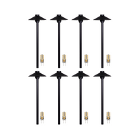 Outdoor Landscape Lighting LED 12V Low Voltage KL309 4x/8x/12x Package 12V G4 3W 2700K LED AC/DC Aluminum Low Voltage Landscape Lighting Large Hat Path Light G4 Black 8 Pack