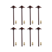 Outdoor Landscape Lighting LED 12V Low Voltage KL309 4x/8x/12x Package 12V G4 3W 2700K LED AC/DC Aluminum Low Voltage Landscape Lighting Large Hat Path Light G4 Brown 8 Pack