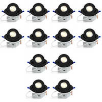 Outdoor Landscape Lighting LED 12V Low Voltage LED Canless Recessed Light 4x/8x/12x Package 9W 4 inch Gimbal 5CCT Dimmable Adjustable Directional Retrofit Eyeball Lighting with Jbox ETL Rated Black 12 Pack